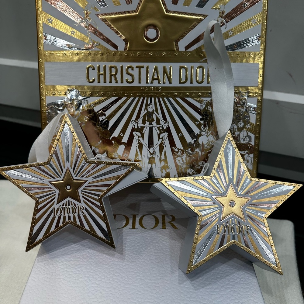 Dior empty Gold and Silver Star Ornaments and Box’s.